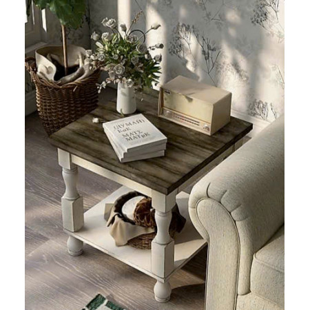 Calandra : Bàn End , Đôn Trang Trí ( Trắng + Xám Khói )